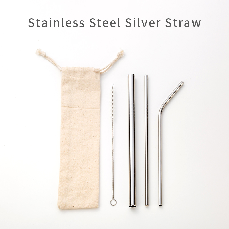 Dishwasher Safe Reusable Eco-Freindly Clean Brush Stainless Steel Straws