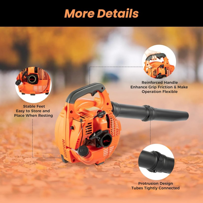 25.4cc 2-Stroke Single Cylinder Engine Handheld Leaf Blower (EB260LDP)