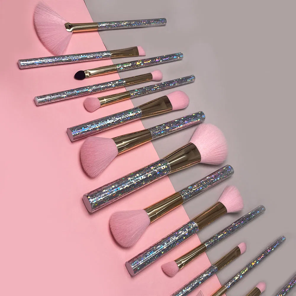 20 Piece Makeup Brush Set Glitter Handle Soft Bristles Professional Cosmetic Tools