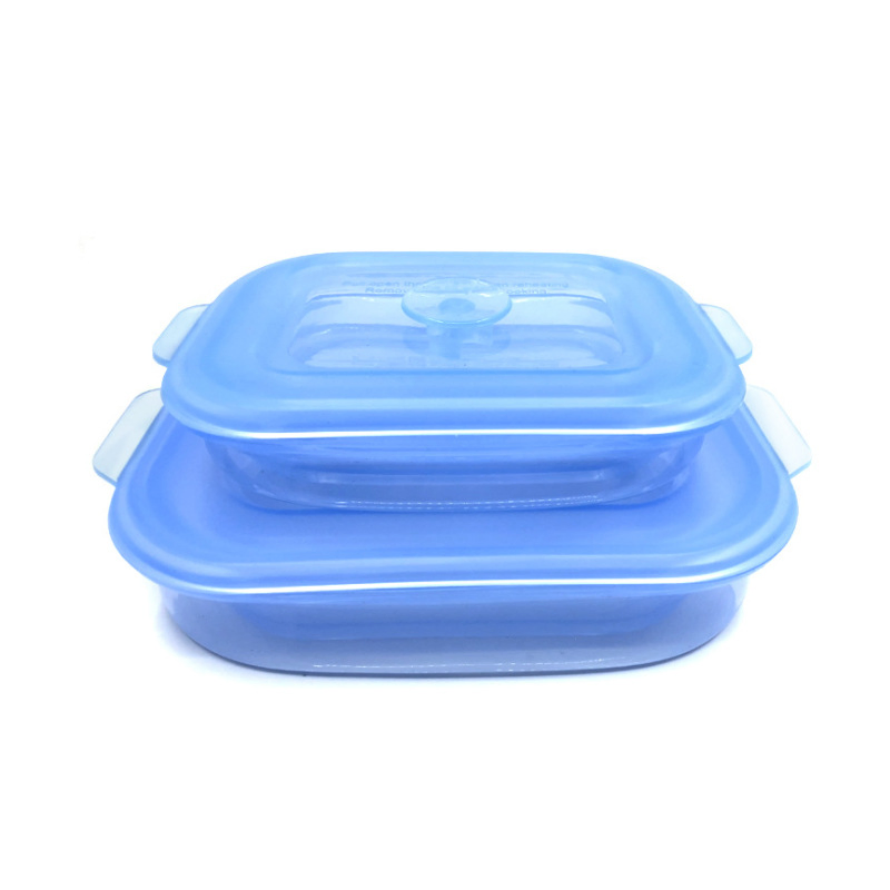 New Square Lunch Box, All-Silicone Folding Lunch Box, Portable Bento Box, Fresh-Keeping Box, Heatable Silicone Lunch Box