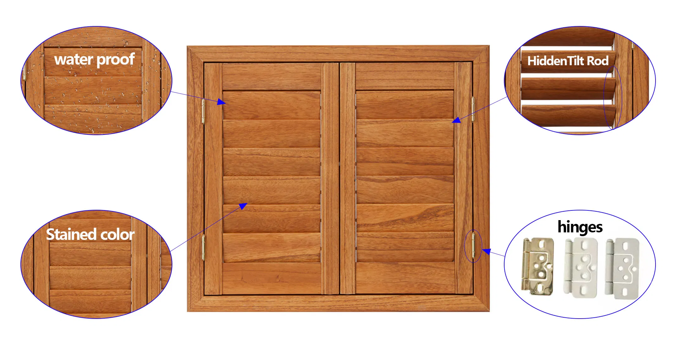 Ymtc PVC Plantation Shutter Timber Wooden Shutters