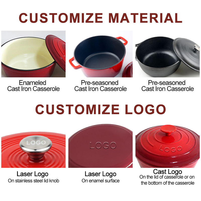 Чугунная эмалированная кастрюля с крышкой, 5.5 л