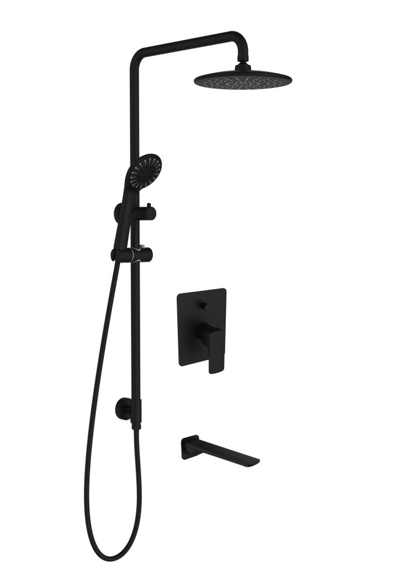 Matt Black Shower System Set Wall Mounted Shower Sets