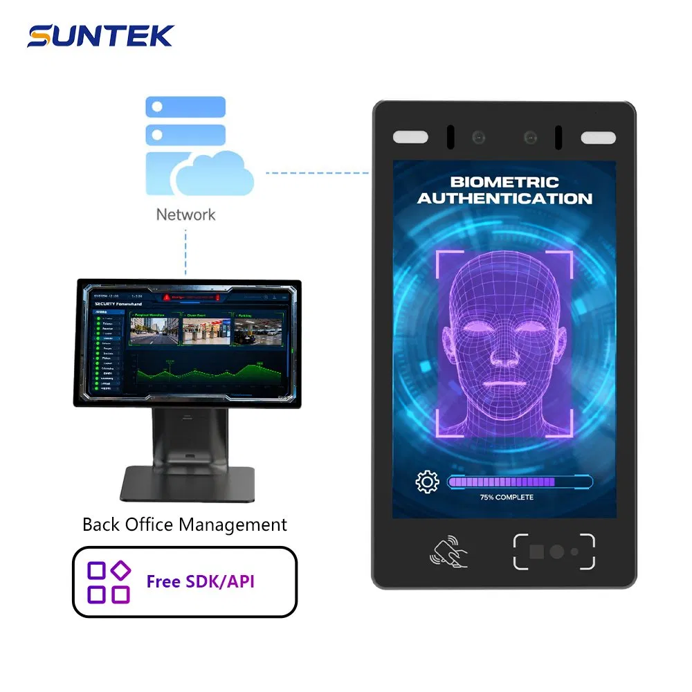 Suntek 10-Inch WiFi/Bluetooth/Ethernet Dynamic Face Recognition Access Control Device with Dual Camera