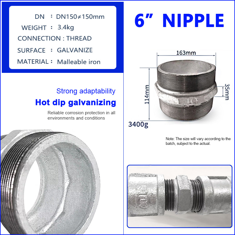 Hot Sales Malleable Cast Iron Pipe Fittings Nipple