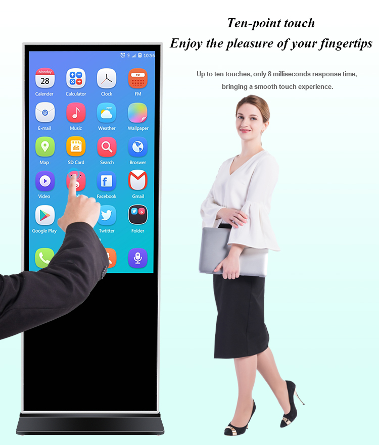 Напольный 55-дюймовый Android сенсорный киоск для рекламы