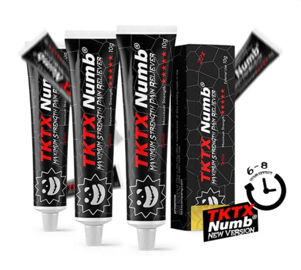 Super 99% Tktx Numbing Cream Anesthetic Ointment Plastic Tube Black Yellow Green Blue Gold 16% 18% 20% 22% 23% Tktx Numb Cream Tattoo Supply
