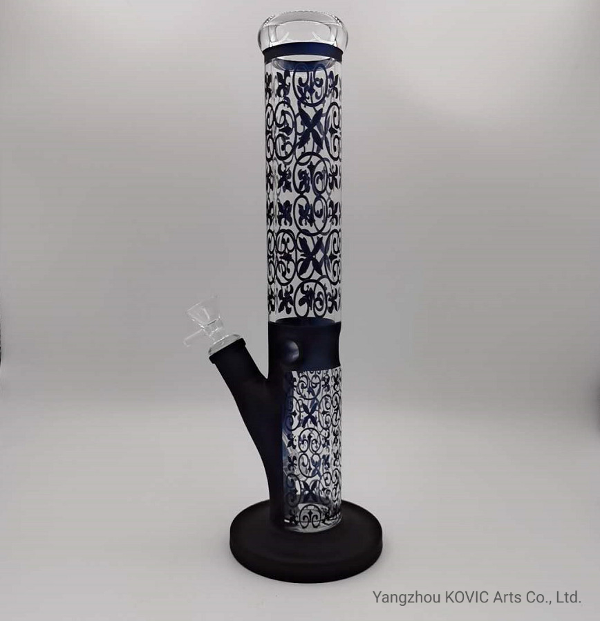 Sand Blasting Straight Tube Ice Catcher Hookah Wholesale Smoking Water Pipe