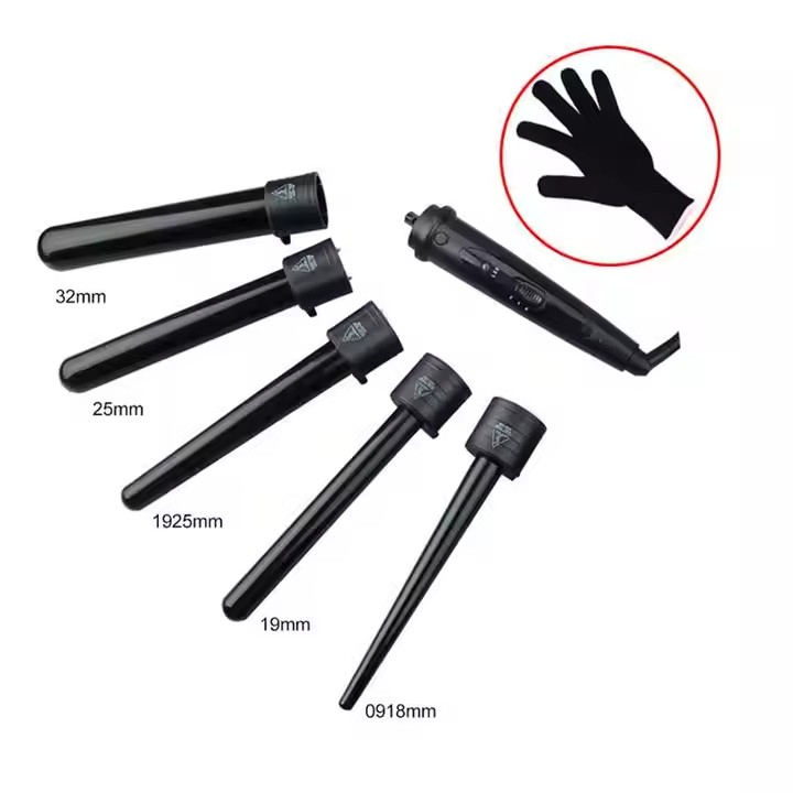 PTC Ceramic LCD Temperature Display Electric 5-Tube Change Curling Iron