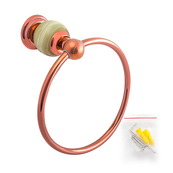 Настенное кольцо для полотенец Bakue, розовое золото