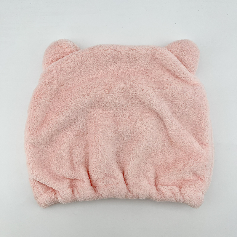 Custom Cute Pink Polyester Reusable Elastic Bath Hair Shower Cap for Women