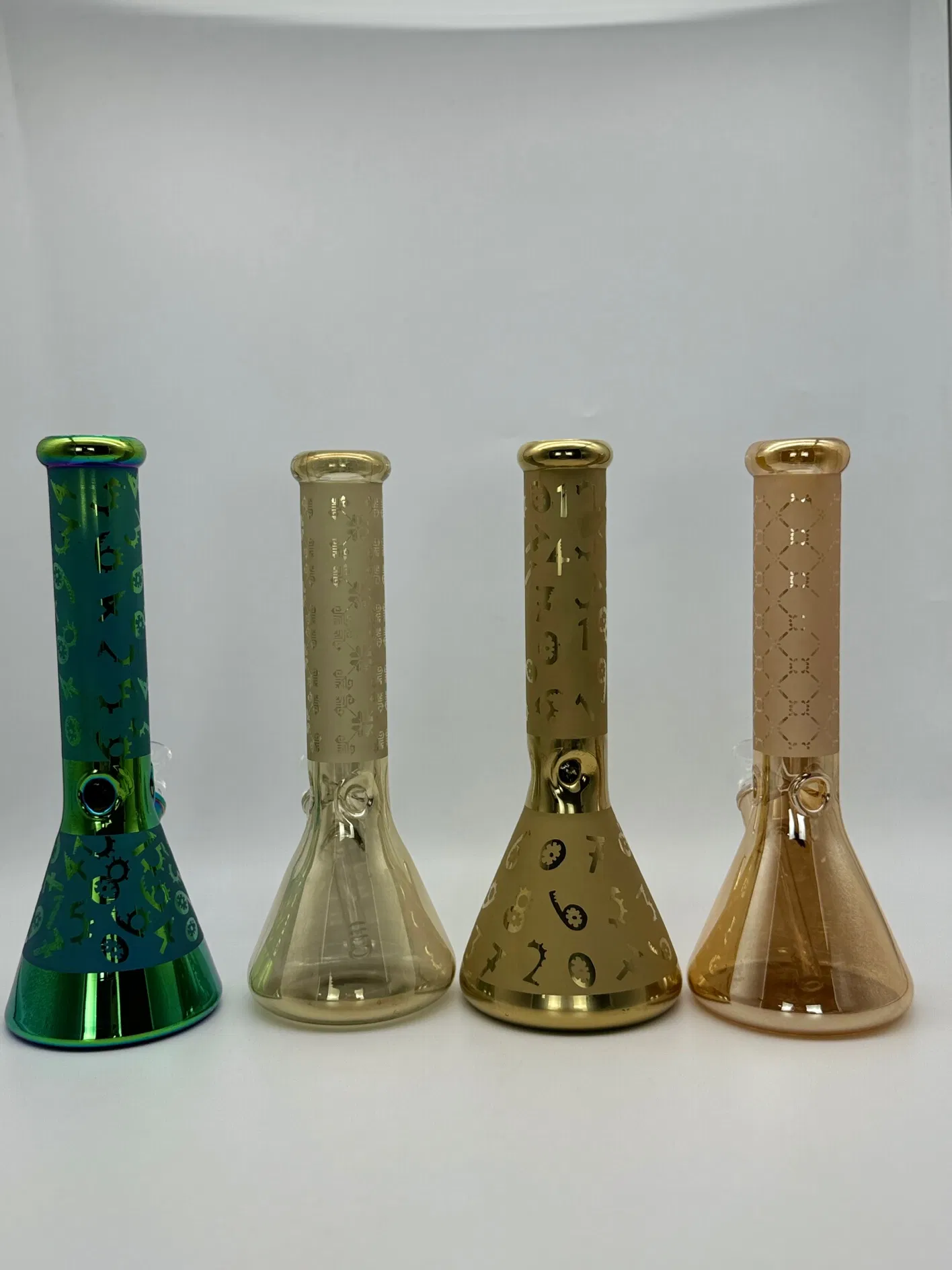 Premium Smoking Glass Water Pipe for Smooth Hits New Model Sandblasting +Chrome