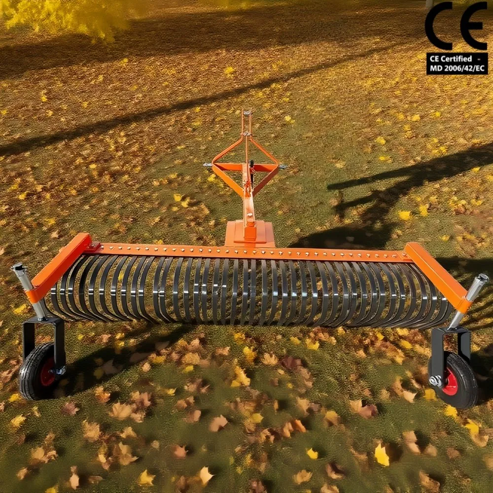 Heavy-Duty Tractor Mounted Landscape Rake for Efficient Hay Collection