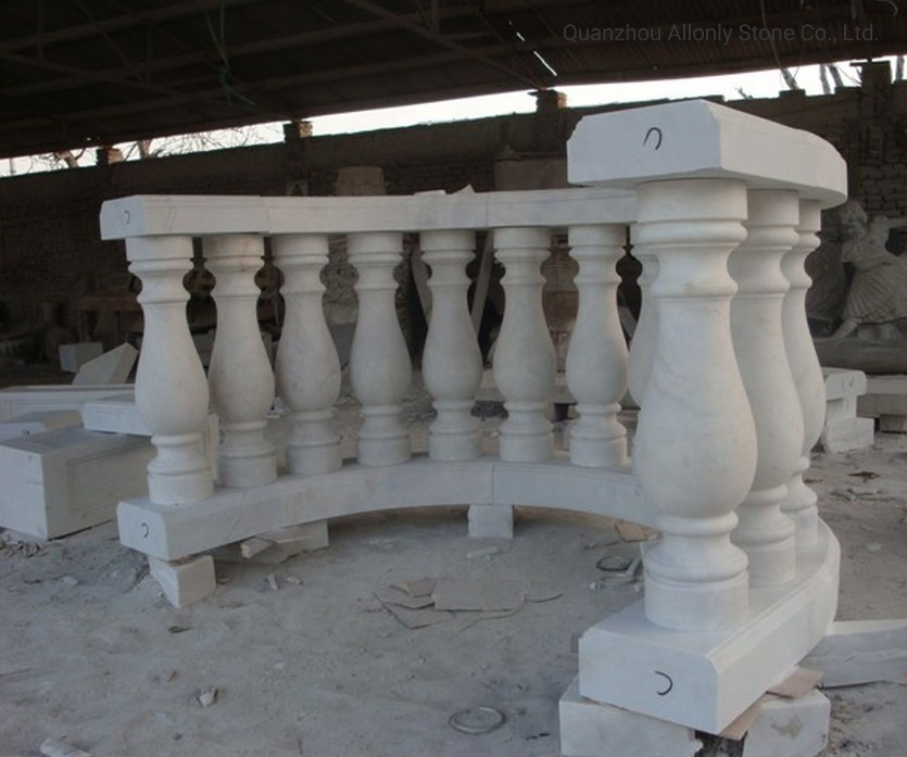 Hand Carving Natural White Stone Balcony Baluster Railing for Marble Stair Handrail Design