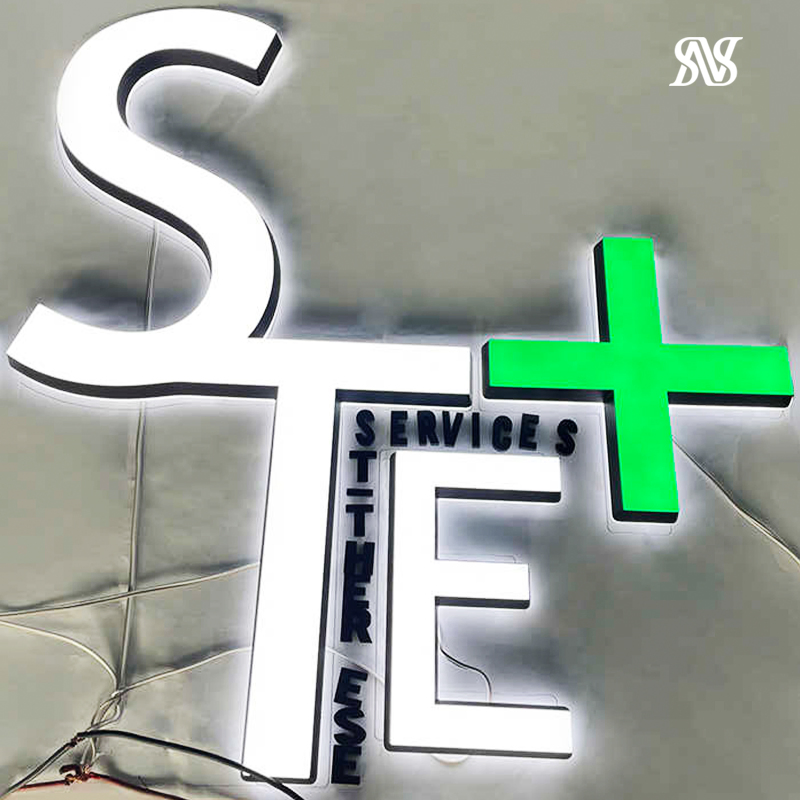 Professional Manufacturer 304 Stainless Steel Halo Lit Signage Backlit Letter Sign
