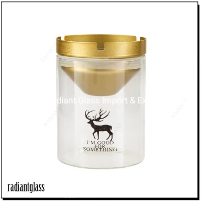 Creative Glass Funnel Design Cap Removable Transparent for Office Home