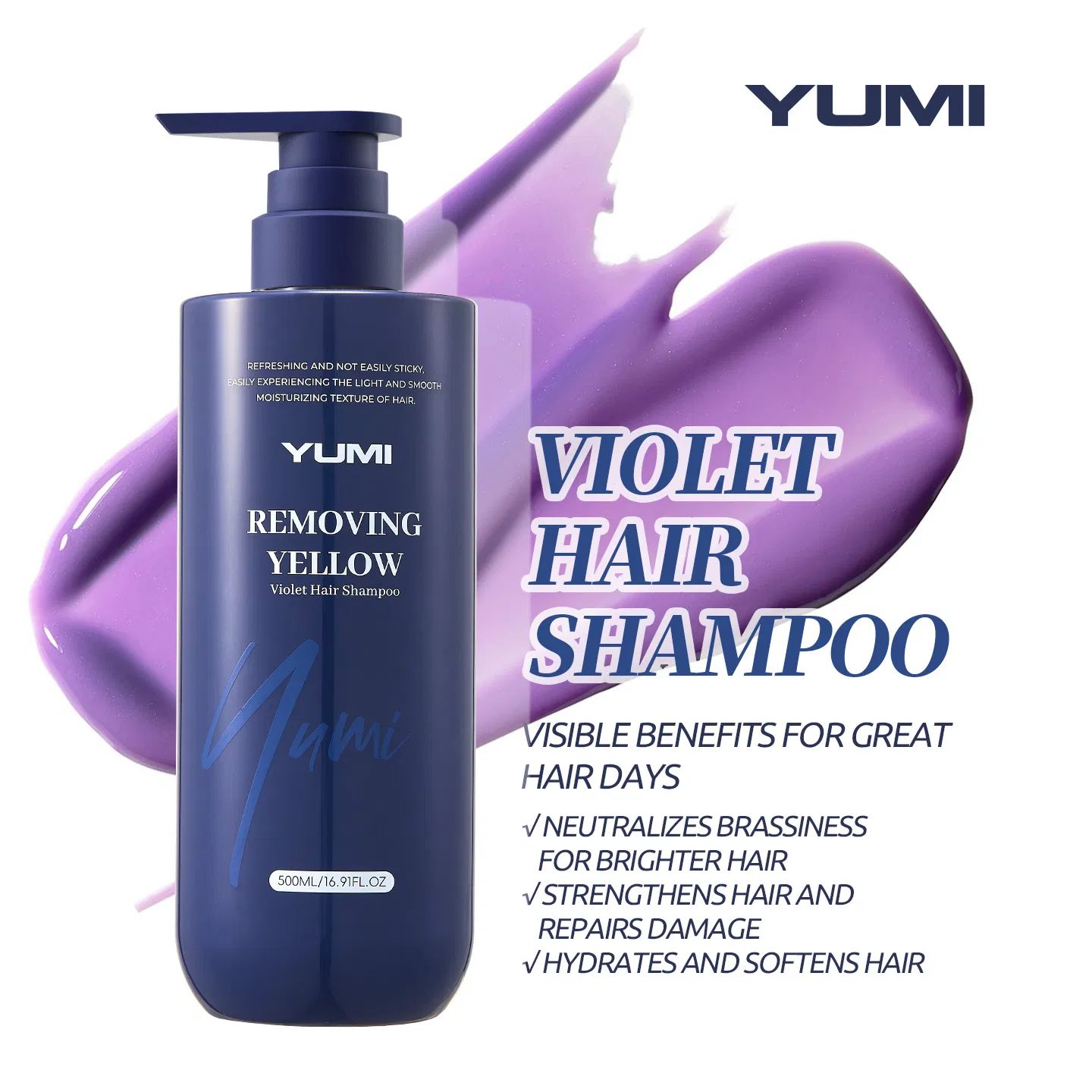 Customized Factory Private Label Purple Hair Care Color Removal Shampoo Anti Yellow