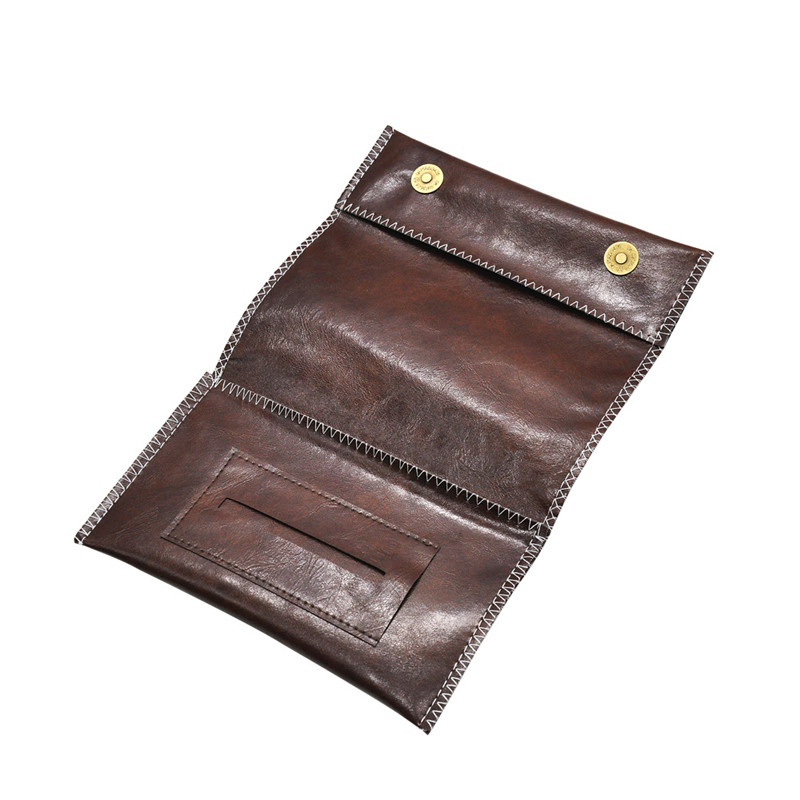 Ea516 Case Wallet Resealable Empty Custom Pouches Bag Designed Packaging Wholesale PU Leather Tobacco Pipe Pouch