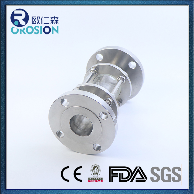 Stainless Steel Sanitary Pipe Fittings Straight Flange End Sight Glass with Protective Net Cover