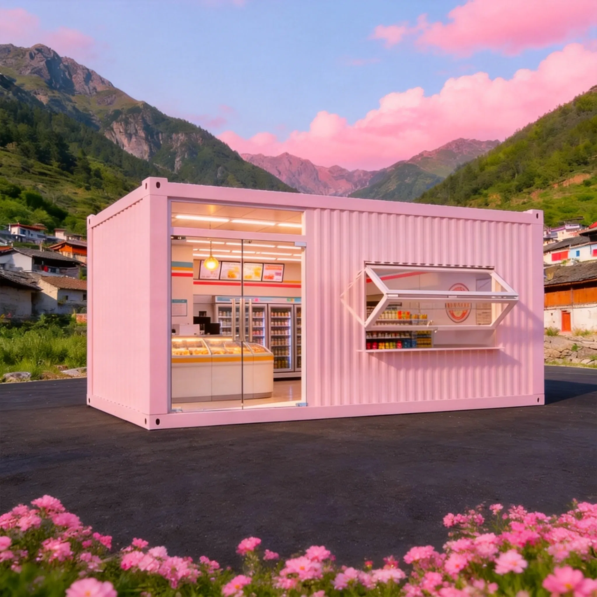 Modern Design Prefabricated House Fast Built Steel Structure Shop Container House Modular House Mobile Shop