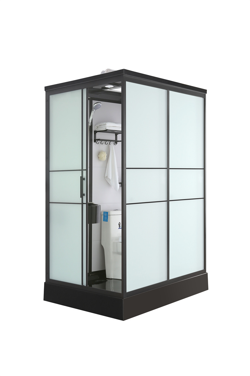 Luxurious Golden Color Prefab Shower Cabin with Toilet Unit for Integral Shower Room