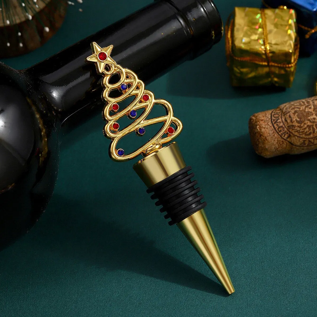 Creative Christmas Tree Wine Stopper Zinc Alloy Wine Preservation Stoppers