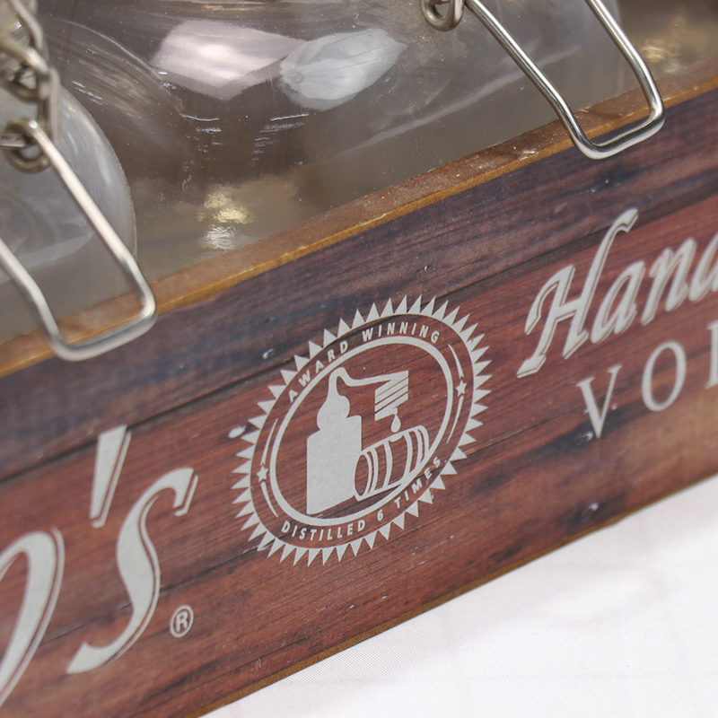 Wood Beer Flight Board Set Caddy Includes 5 Oz Beer Glasses and Serving Tray