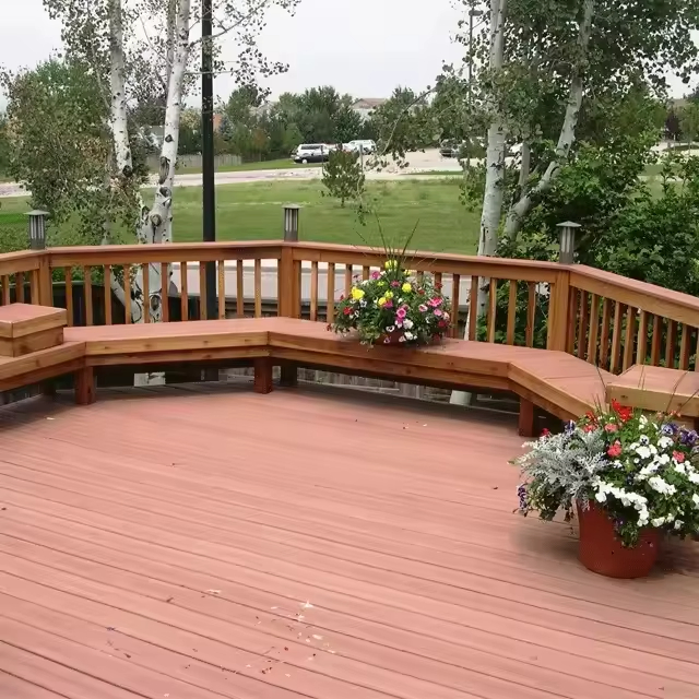 Skin-Friendly Waterproof Swimming Pool Park Wood Flooring Bamboo Decking Outdoor for Garden Trestles Corridors