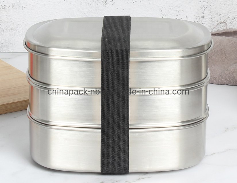 Stainless Steel 3 Layer Lunch Box Eco Multi-Layer Lunch Box Customizable Compartment Lunch Box