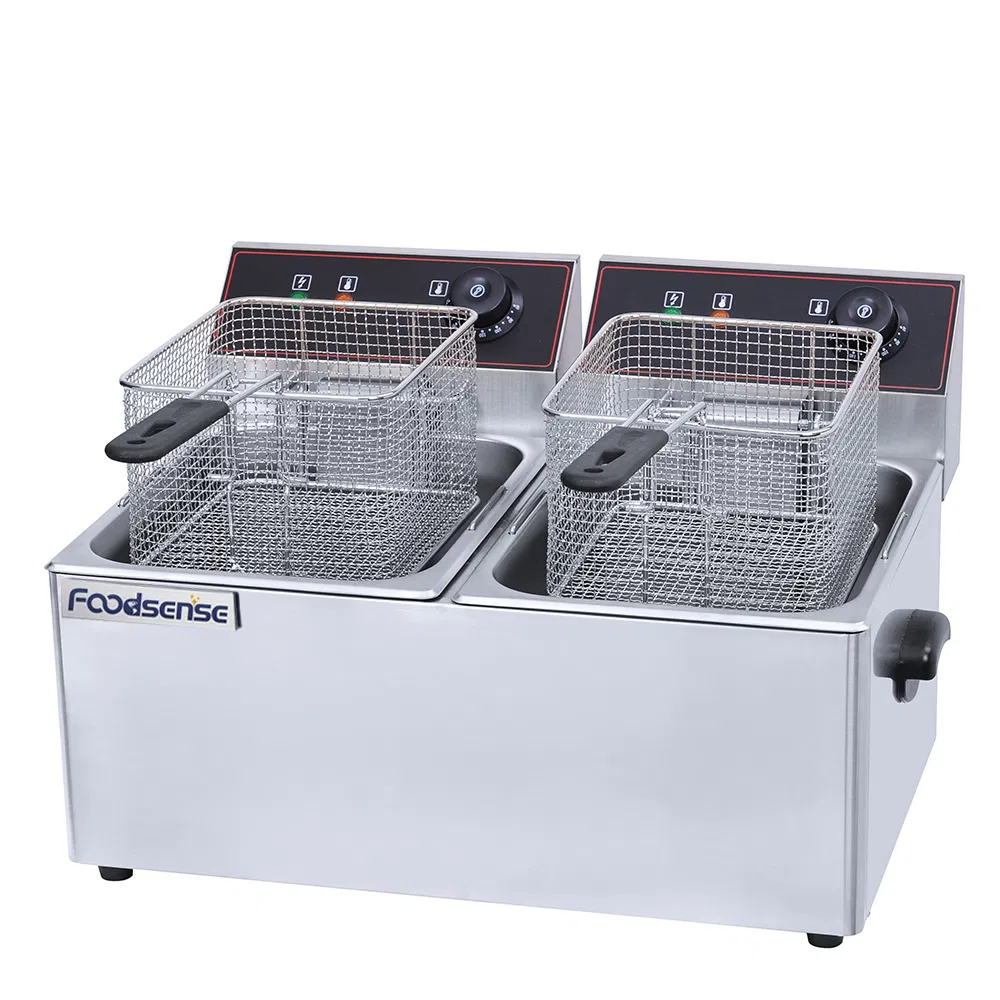 Table Top Commercial Electric 2-Tank 2-Basket Deep Fryer