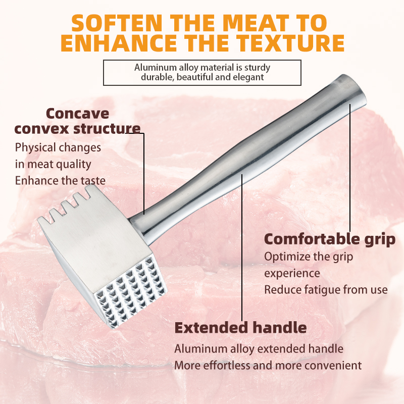Kitchen Tool Aluminium Meat Hammer - Efficient Tenderizer for Steak & Chicken