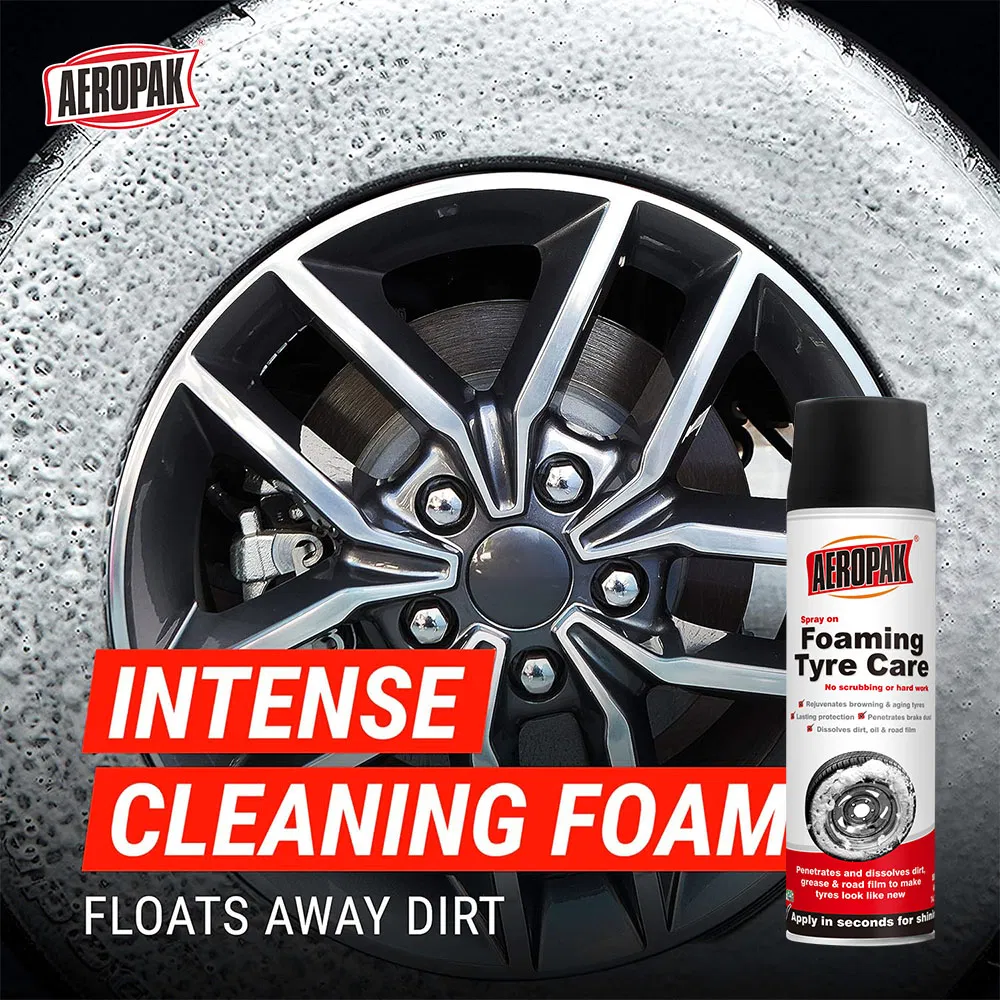 Aeropak 500ml Aerosol Tire Detailing High-Gloss Tire Polish Foam Cleaner Spray