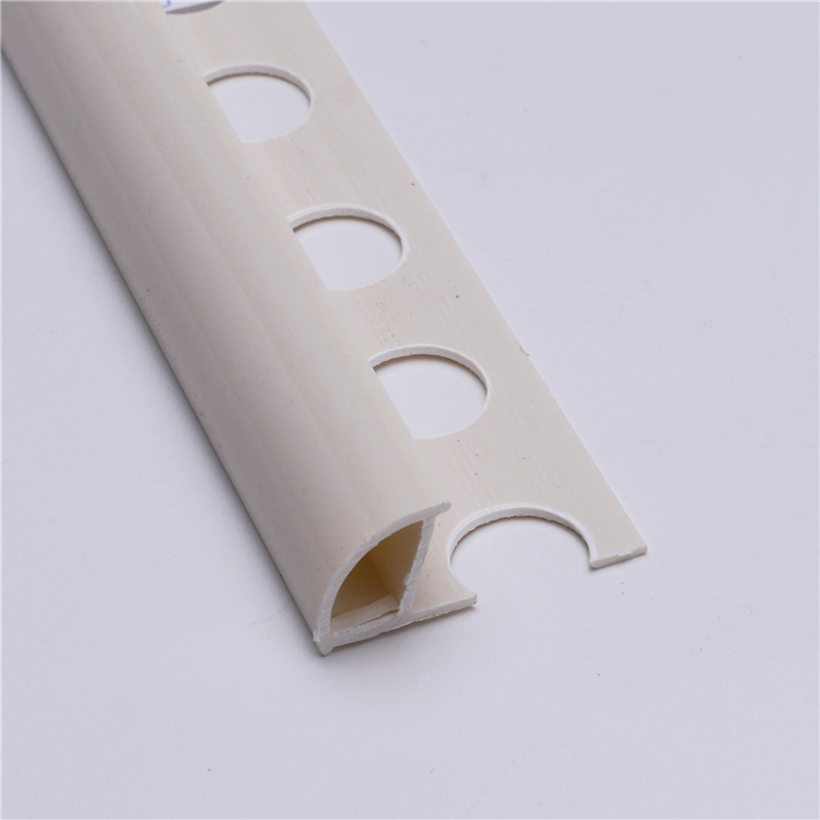 Niu Yuan Good Quality 10mm Plain Cream Round Edge PVC Tile Trim