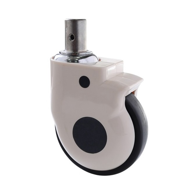 100mm 125mm 150mm Hospital Bed D Series Swival Single Wheel Castor with Cover and Brake, Quiet and Wearable Stable Rolling Caster