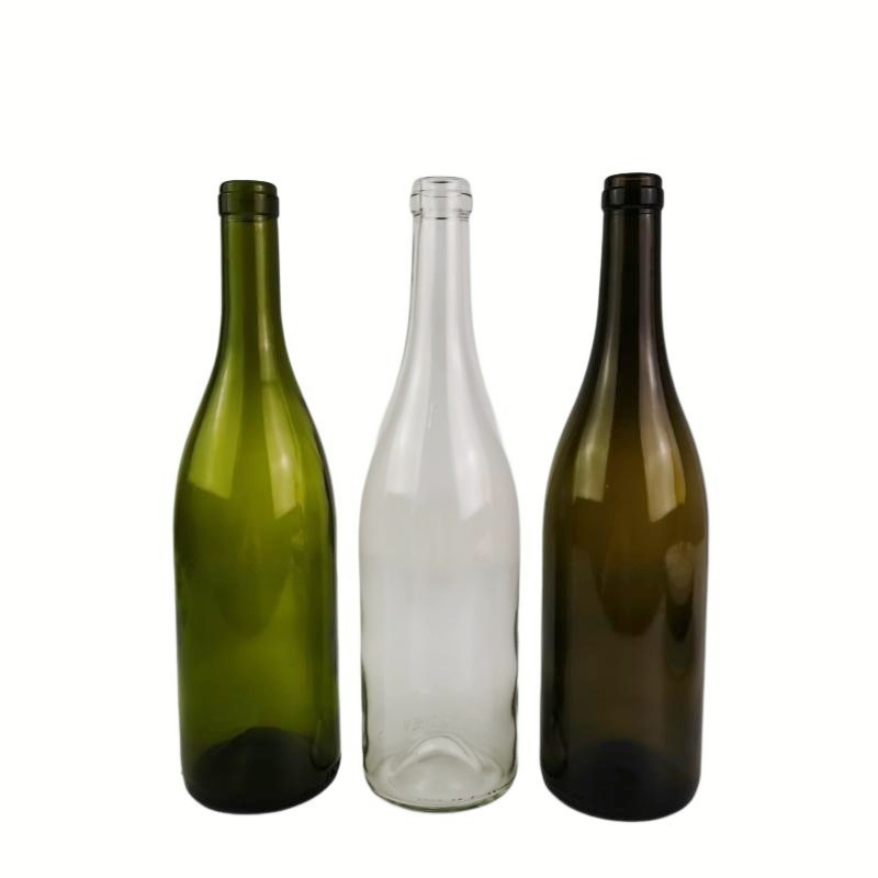 750ml Burgundy Bottle Cork Finish Grape Wine Glass Bottles
