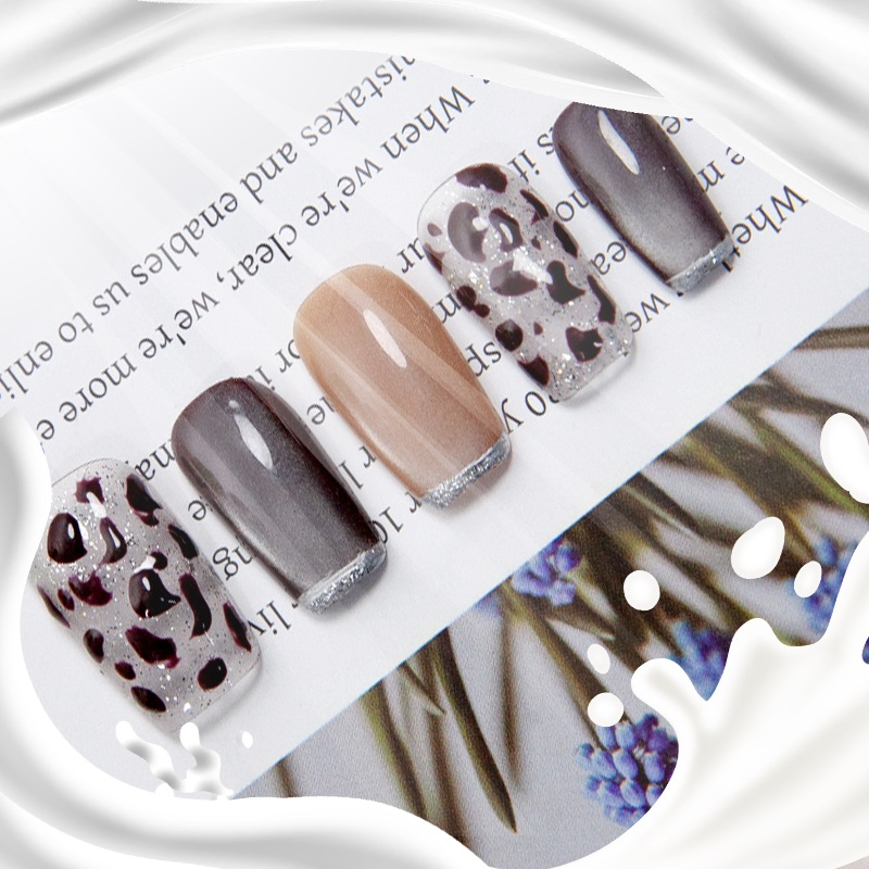 Wild Leopard Press-on Nails with Silver Accents