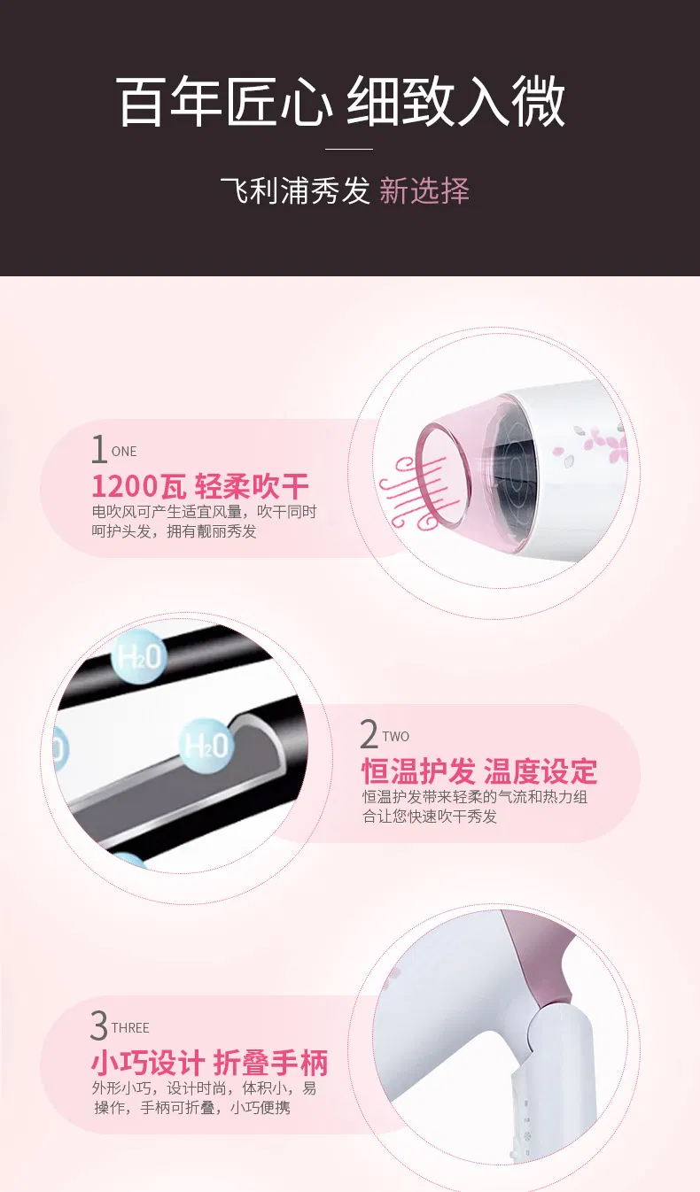 Hair Dryer HP8120 Home Dormitory Foldable Hair Care Constant Temperature Student Mini Small Power 1200