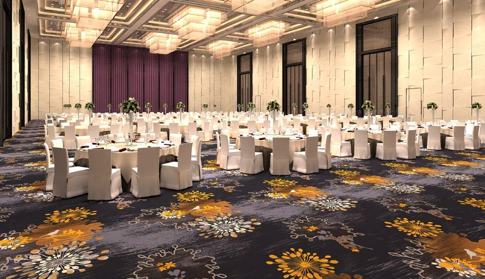 SGS Hotel Soft Fire Resistant Banquet Hall Blue Floor Covering Wool Wall to Wall Carpet for Casino Banquet