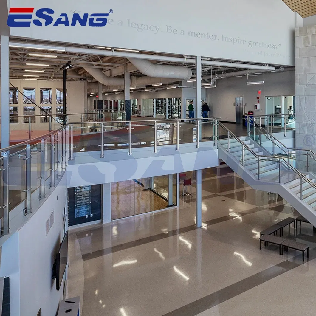Esang Balcony Railing Frameless Tempered Glass Balustrade Stair Stainless Steel Railing