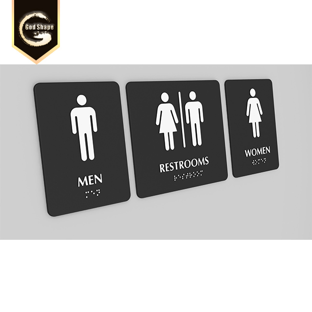 Tactile and Braille Sign Door Name Toilet Metal Panel Plaque Plate Sign for Wayfinding