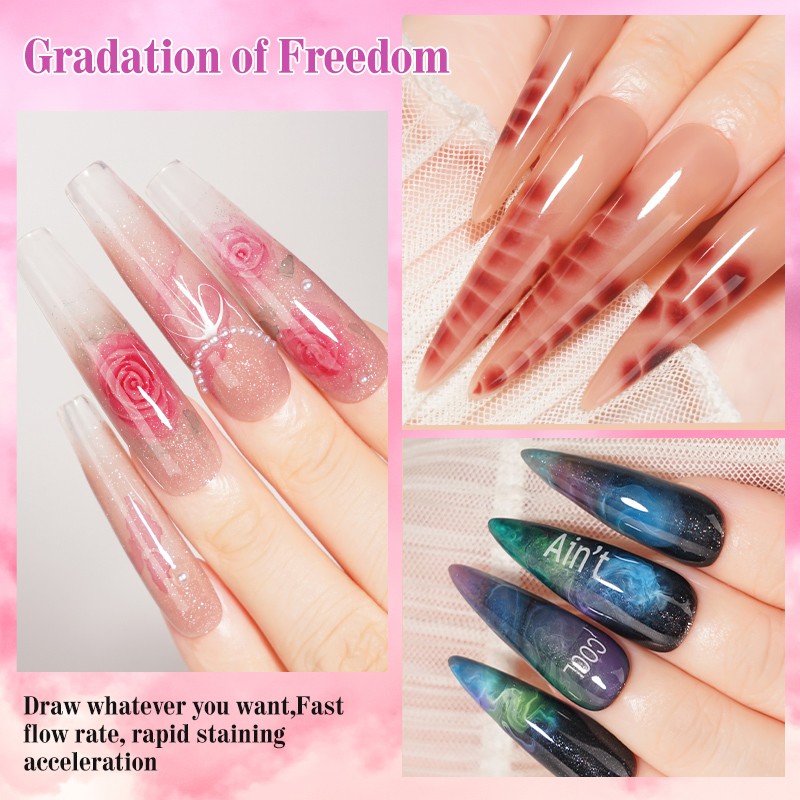 2025 New Arrival UV Blooming Gel Nail Polish for Nail Art Clear Blooming Nail Polish Gel