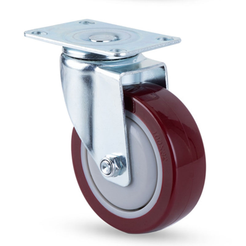 High Load Fixed Plate Mount Polyurethane Industrial Caster