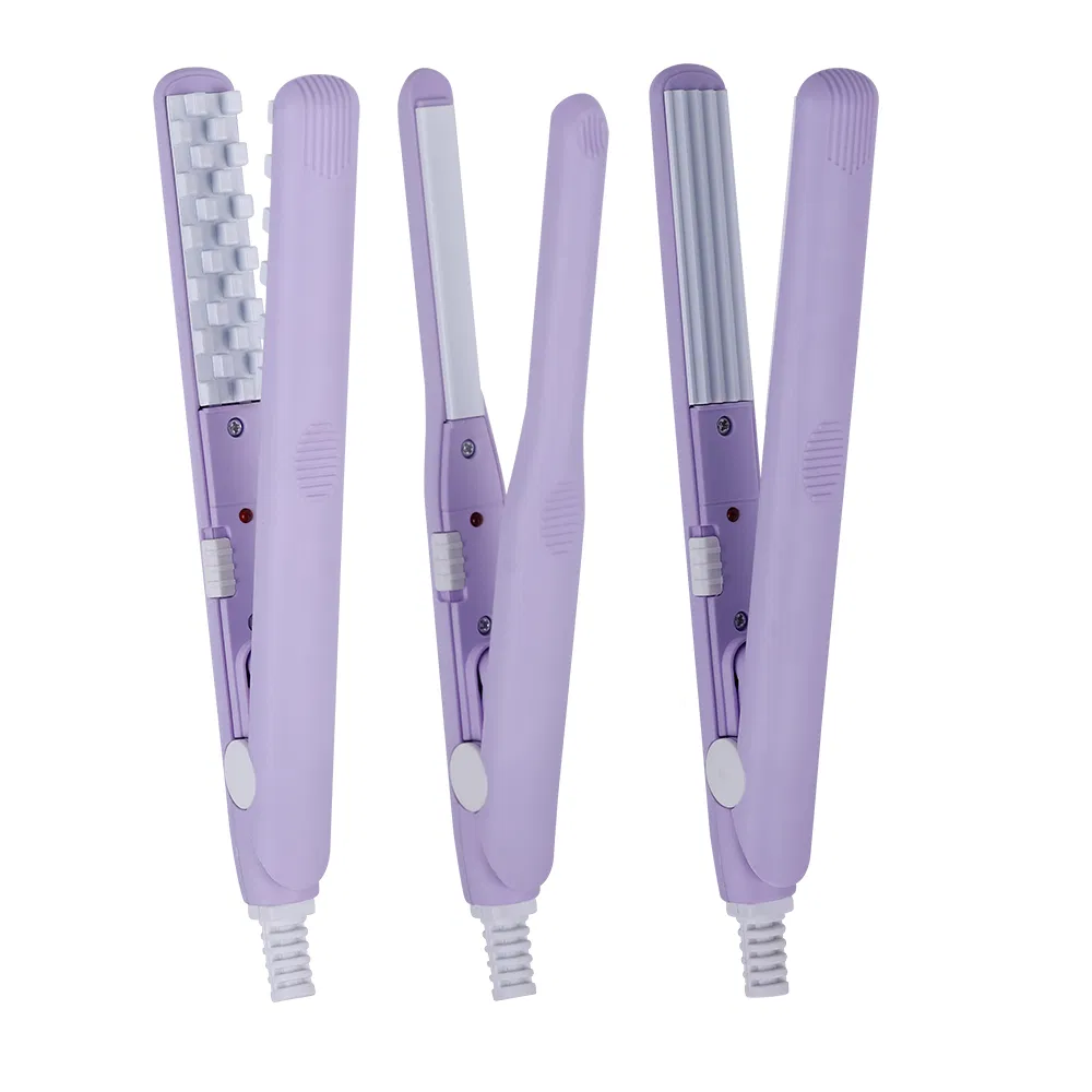 Mini Flat Iron Curling Iron PTC Ceramic Hair Straightener and Curler 2 in 1