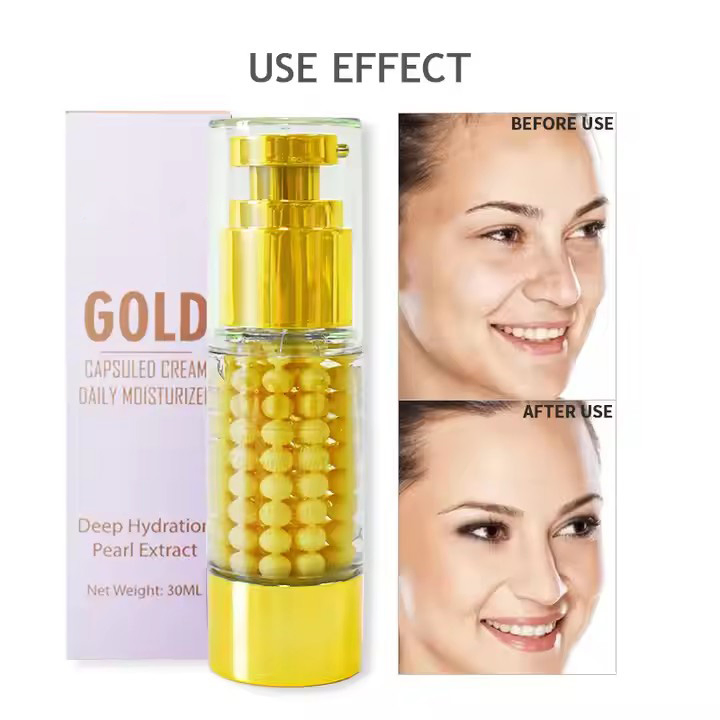 Deep Vitamin C Golden Capsule Face Moisturizer Liposome Capsules for Wrinkles Skin Radiance Face Cream