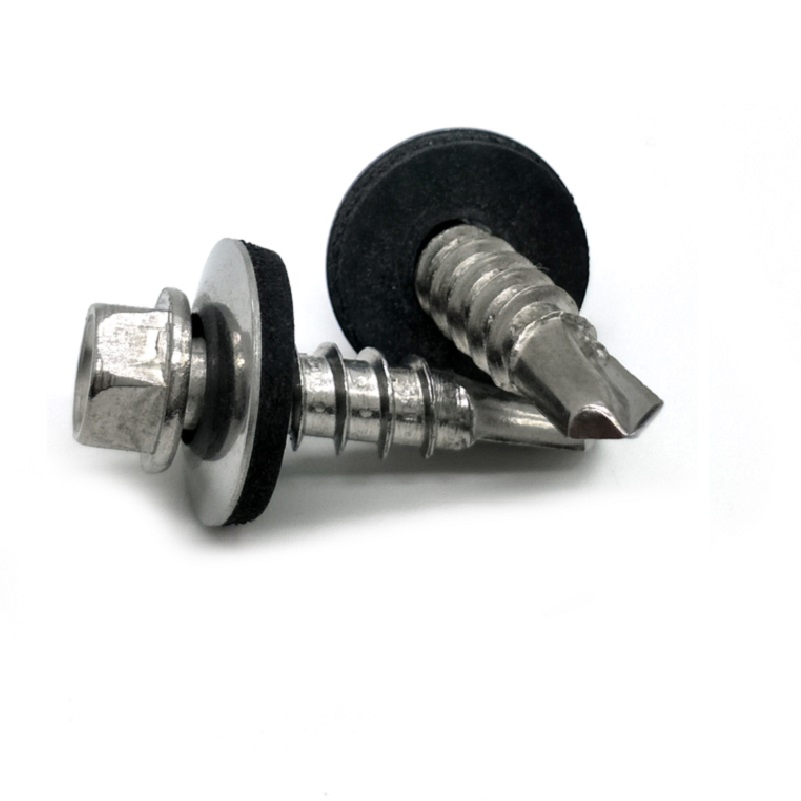 China Manufacturers DIN M3 M4 M6 Grade 5 Color Painted Titanium Bolt Metal Flange Hex Head Self Drilling Roofing Screws for Roof