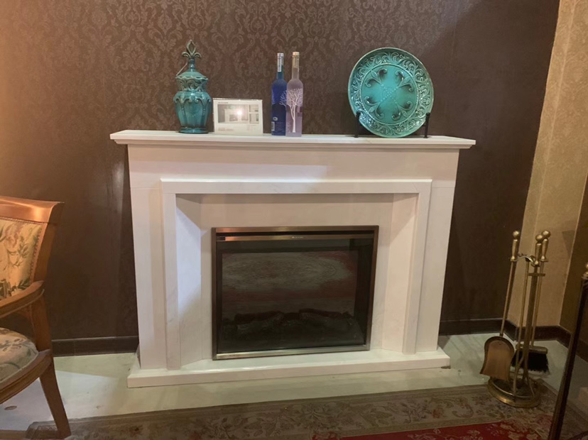 Nature Marble Fireplace Mantelpiece for Villa House Decoration