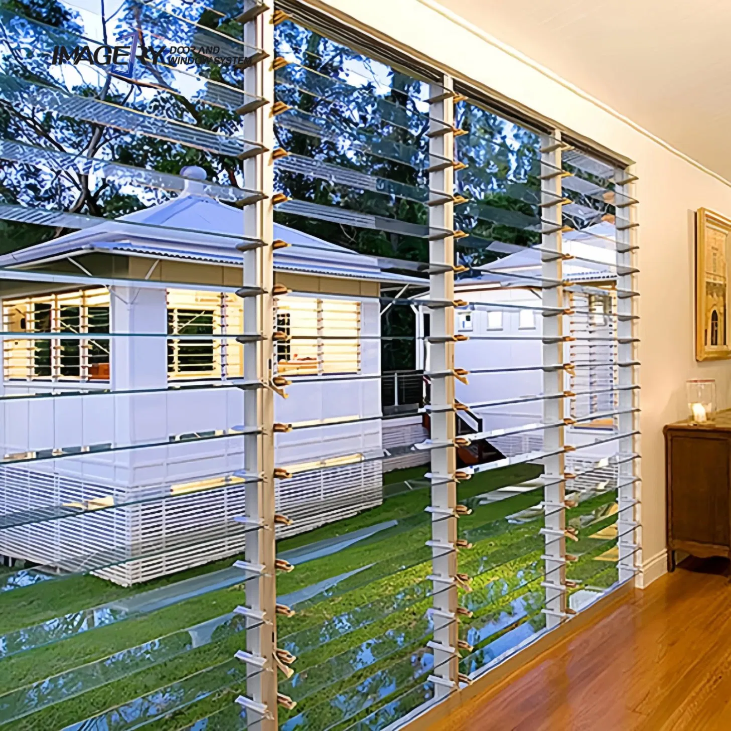 Customized Size Temperred Window Jalousie Price Morden Aluminum Louver Glass Shutter