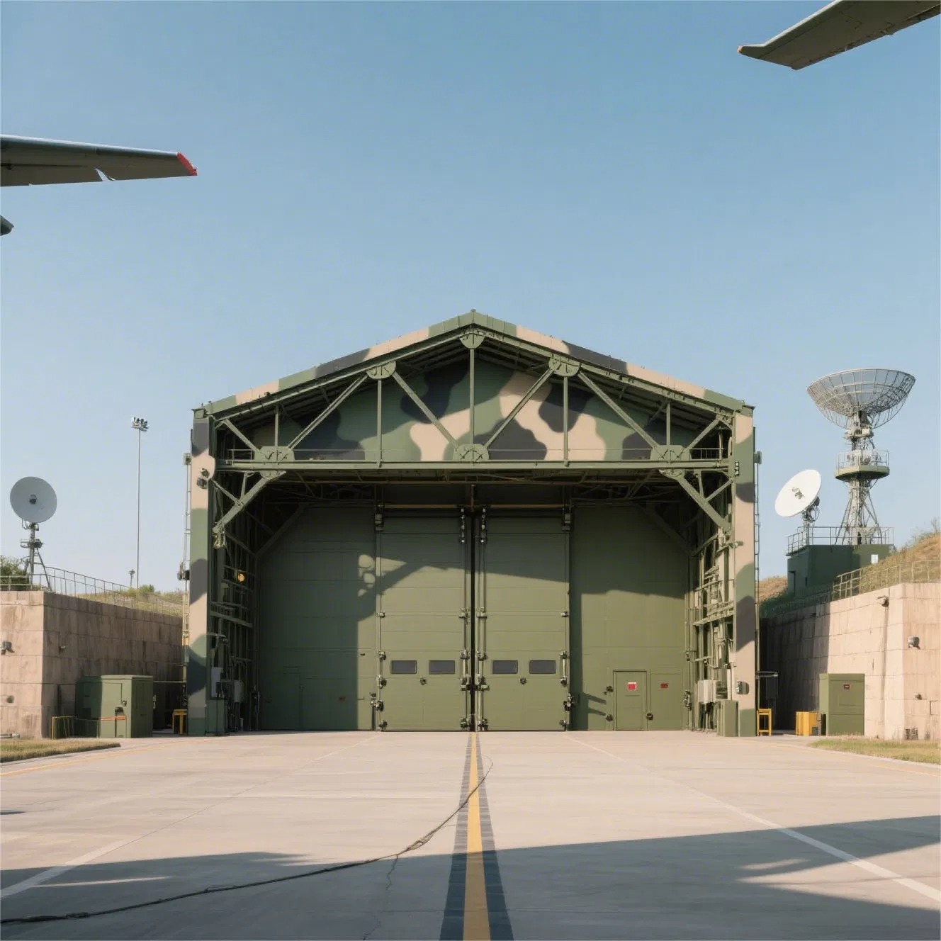 Heavy-Duty Steel Roof for Aircraft Hangars with Versatile Span Options