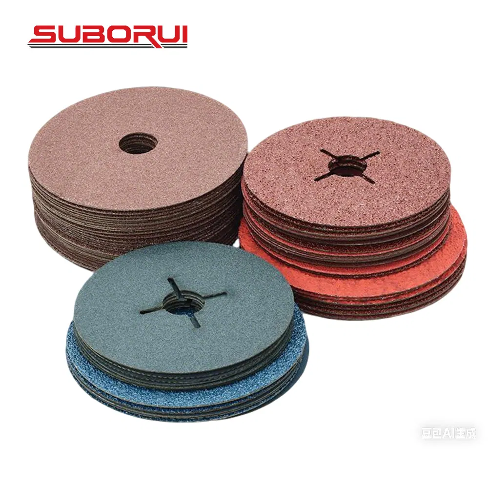 Suborui Aluminum Oxide P24/36/40/60/80/120 Grit Car Abrasive Tool Abrasive Sandpaper Cross Hole Sanding Disc for Metal Wood Glass