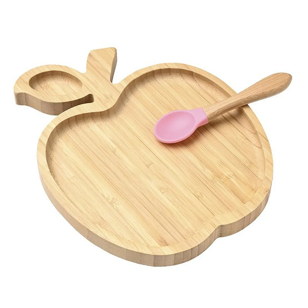 Wholesale Bamboo Dinner Plate Children Household Silicone Baby Fall-Proof Tableware
